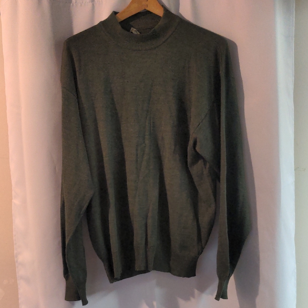 Men's Italian Olive Crewneck Sweater